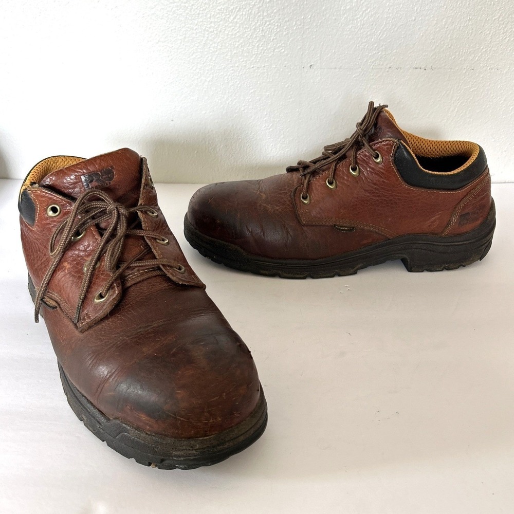 TIMBERLAND‎ PRO LEATHER BROWN STEEL Alloy Safety Toe POWERFIT 12 M 47028 Titan